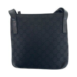 Gucci Bag Shoulder Canvas Black GG Leather